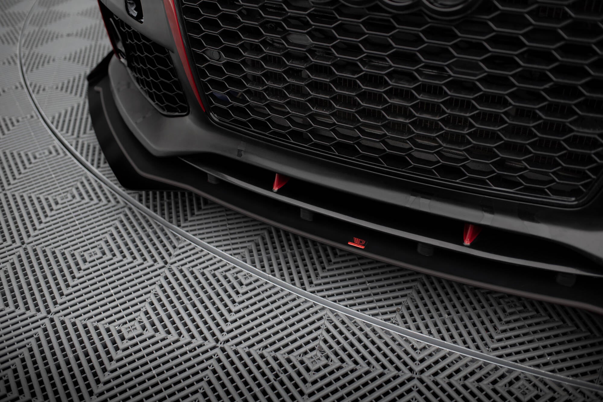 Maxton Design Street Pro Street+ Spoilerlippe Front Ansatz + Flaps passend für Audi A7 RS7 Look C7 schwarz Hochglanz