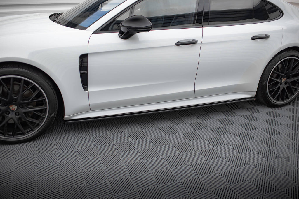 Maxton Design Street+ Seitenschweller Leisten passend für Porsche Panamera GTS 971 schwarz Hochglanz