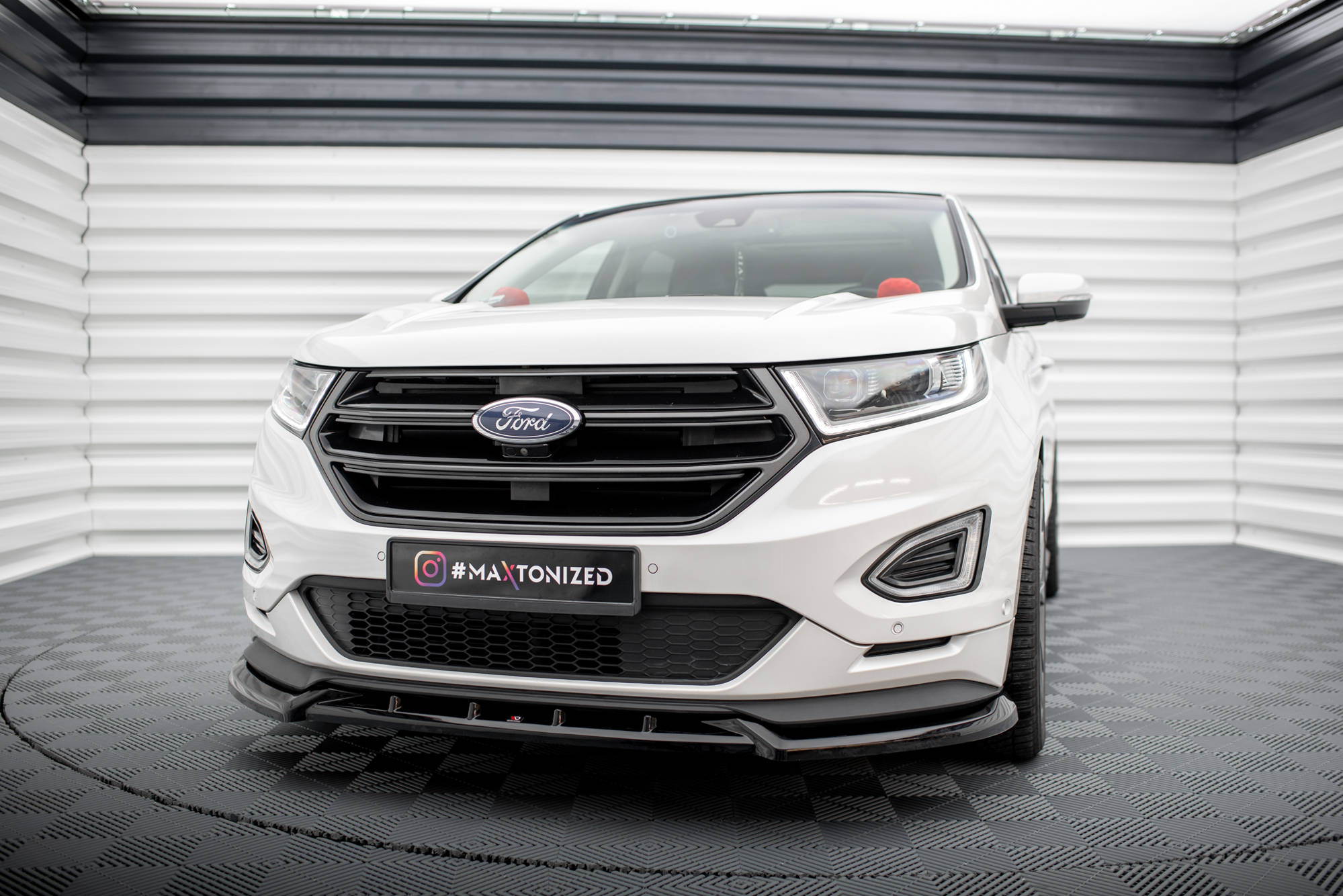 Maxton Design Street+ Spoilerlippe Front Ansatz passend für Ford Edge Sport Mk2 schwarz Hochglanz