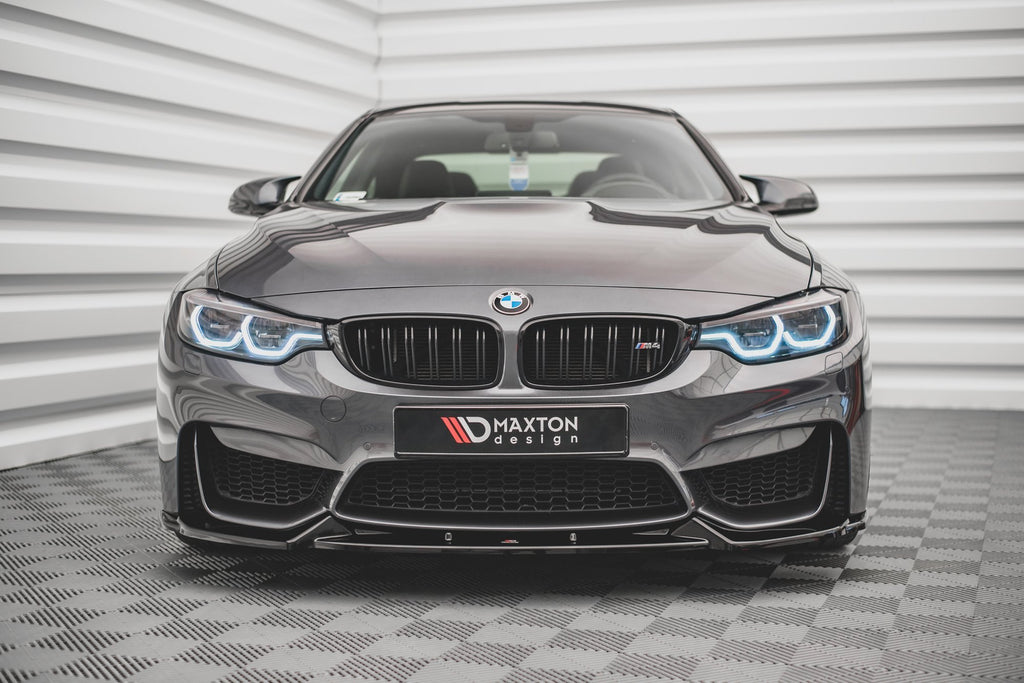Maxton Design Street+ Spoilerlippe Front Ansatz passend für BMW M4 F82 schwarz Hochglanz