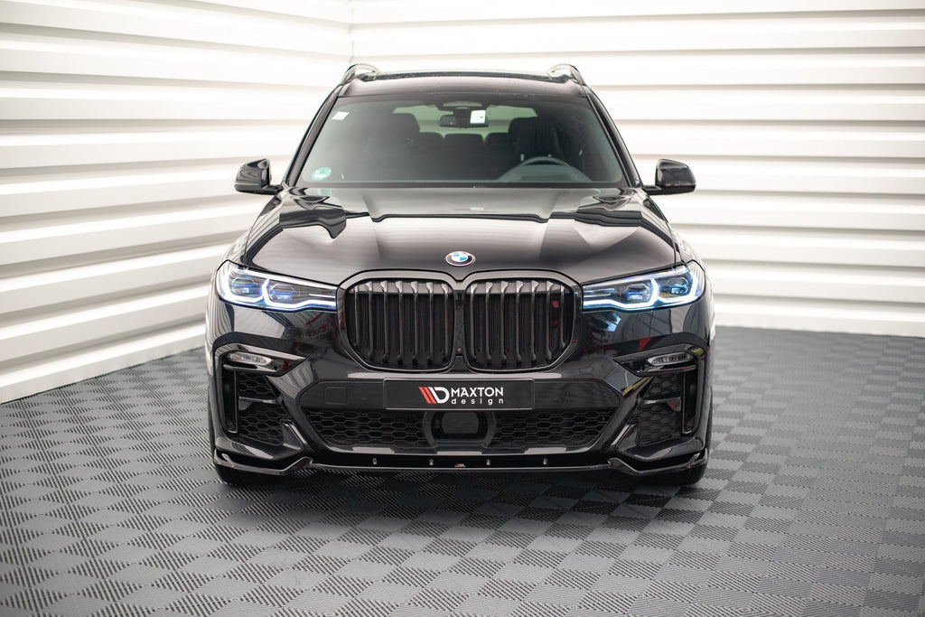 Maxton Design Street+ Spoilerlippe Front Ansatz V.2 passend für BMW X7 M-Paket G07 schwarz Hochglanz