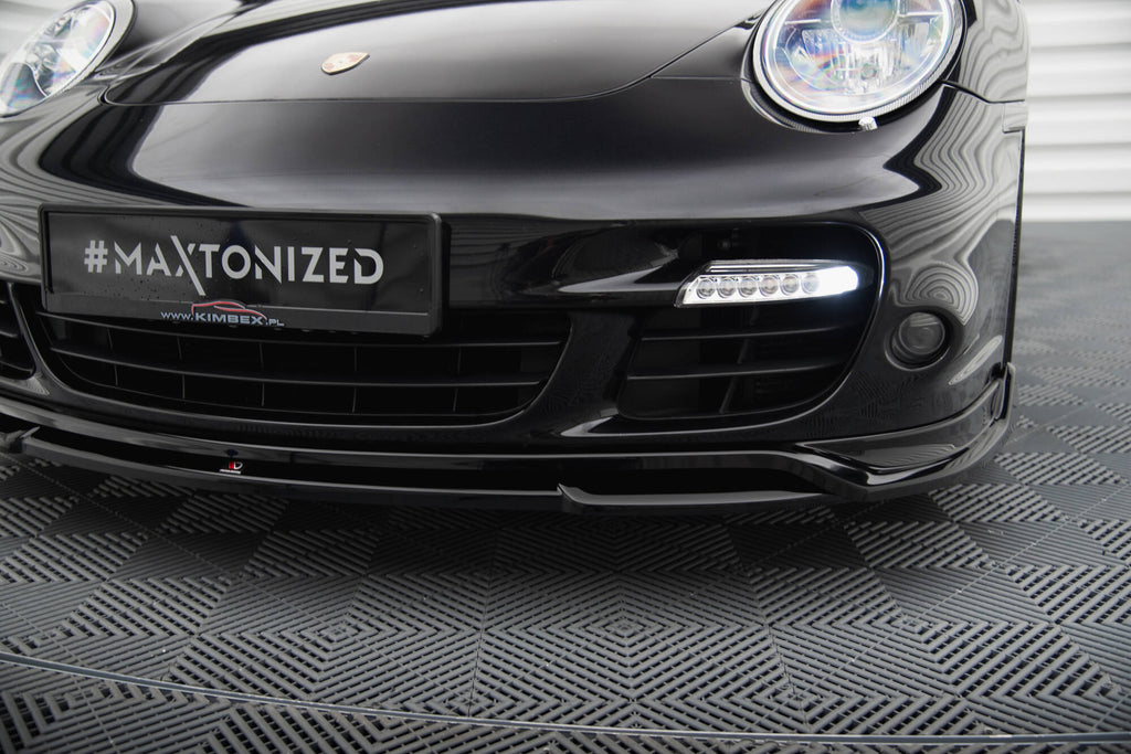 Maxton Design Street+ Spoilerlippe Front Ansatz passend für Porsche 911 Turbo 997 schwarz Hochglanz