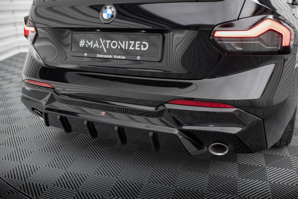 Maxton Design Diffusor Heck Ansatz passend für BMW 2 G42 schwarz Hochglanz