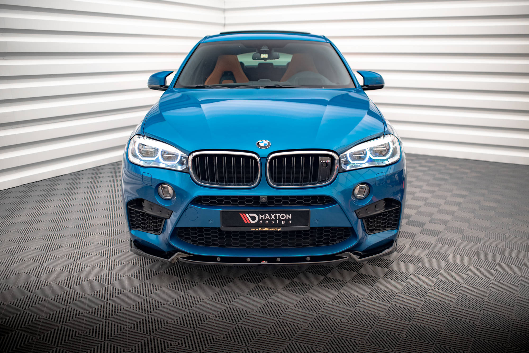 Maxton Design Street+ Spoilerlippe Front Ansatz V.1 passend für BMW X5 M F85 / X6 M F86 schwarz Hochglanz