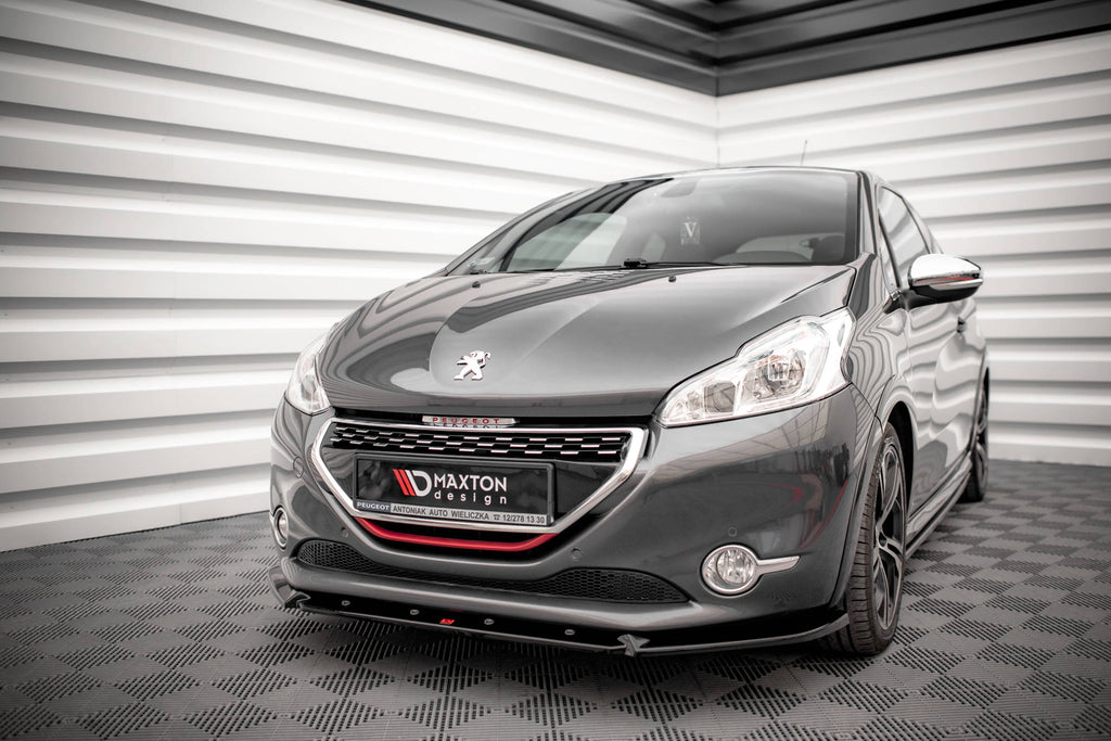 Maxton Design Street+ Spoilerlippe Front Ansatz V.2 passend für Peugeot 208 GTi Mk1 schwarz Hochglanz