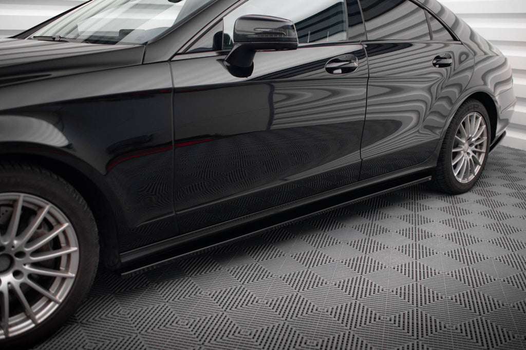 Maxton Design Street+ Seitenschweller Leisten V.2 passend für Mercedes-Benz CLS C218 / C218 Facelift schwarz Hochglanz