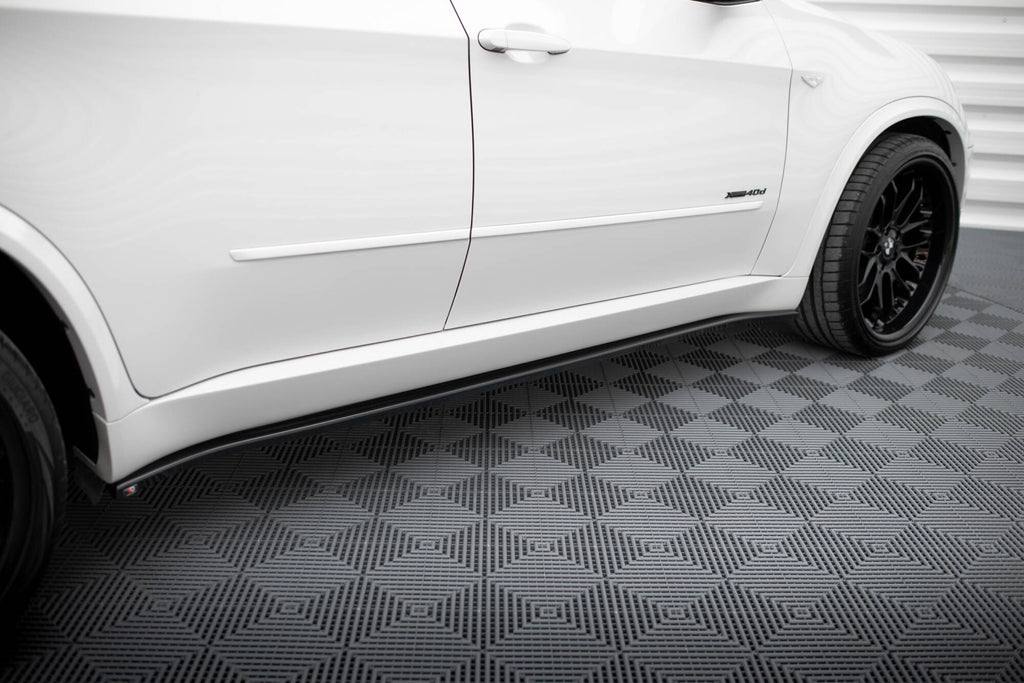 Maxton Design Street+ Seitenschweller Leisten passend für BMW X5 M-Paket E70 Facelift schwarz Hochglanz