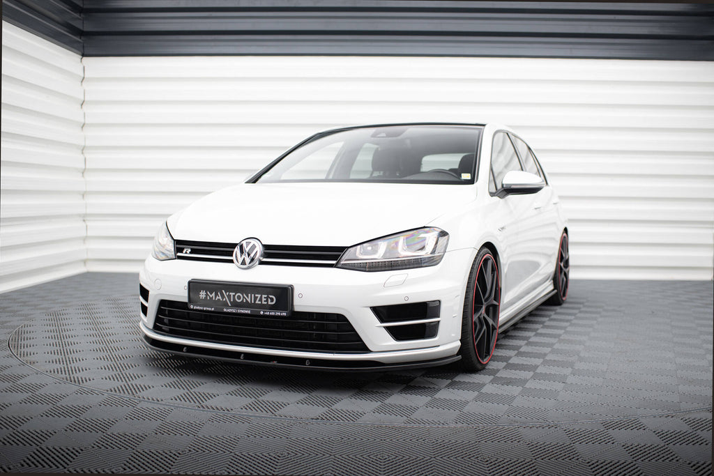 Maxton Design Street+ Spoilerlippe Front Ansatz V.1 passend für VW Golf R / R-Line Mk7 schwarz Hochglanz