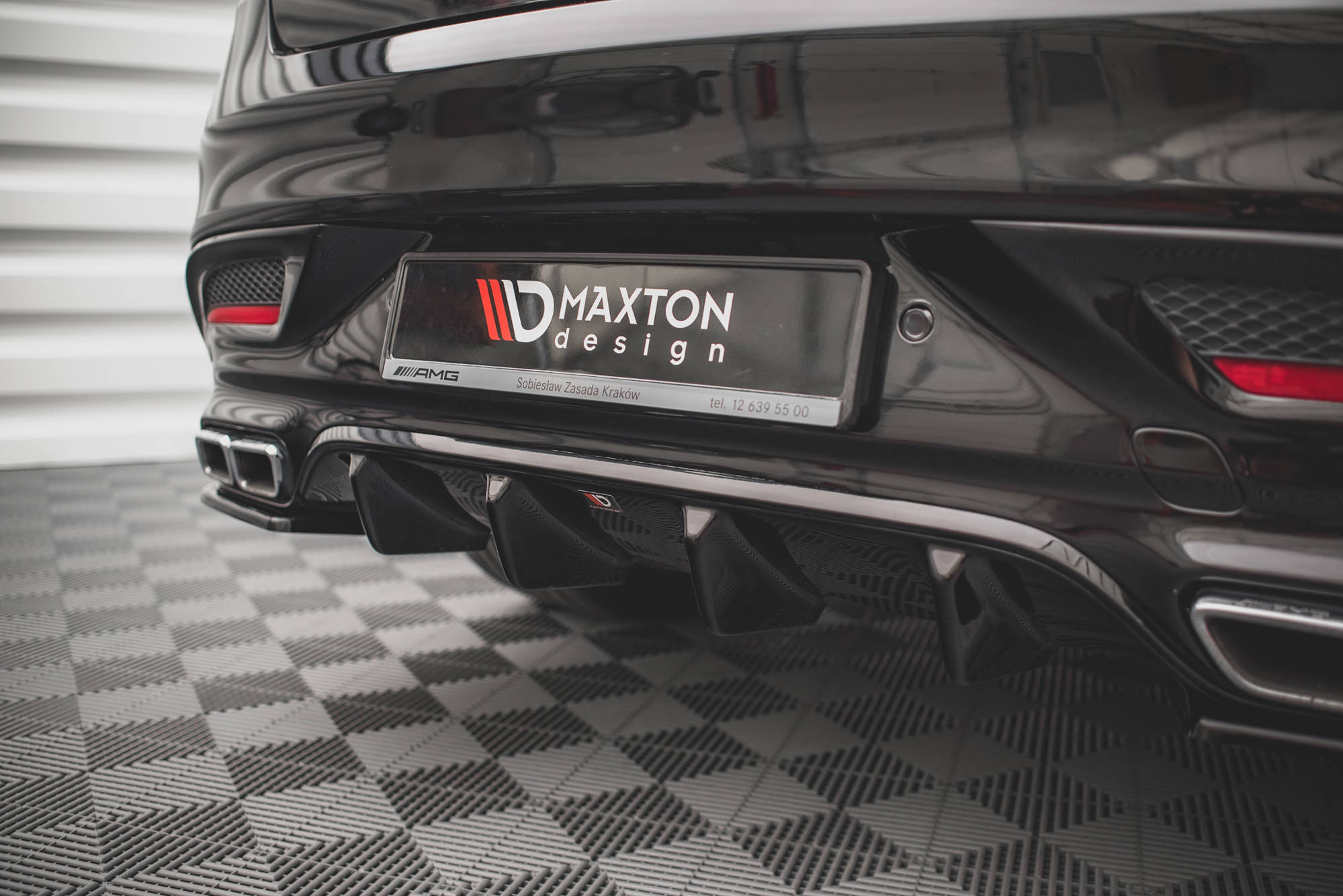 Maxton Design Diffusor Heck Ansatz passend für Mercedes-Benz GLE Coupe 63 AMG C292 schwarz Hochglanz