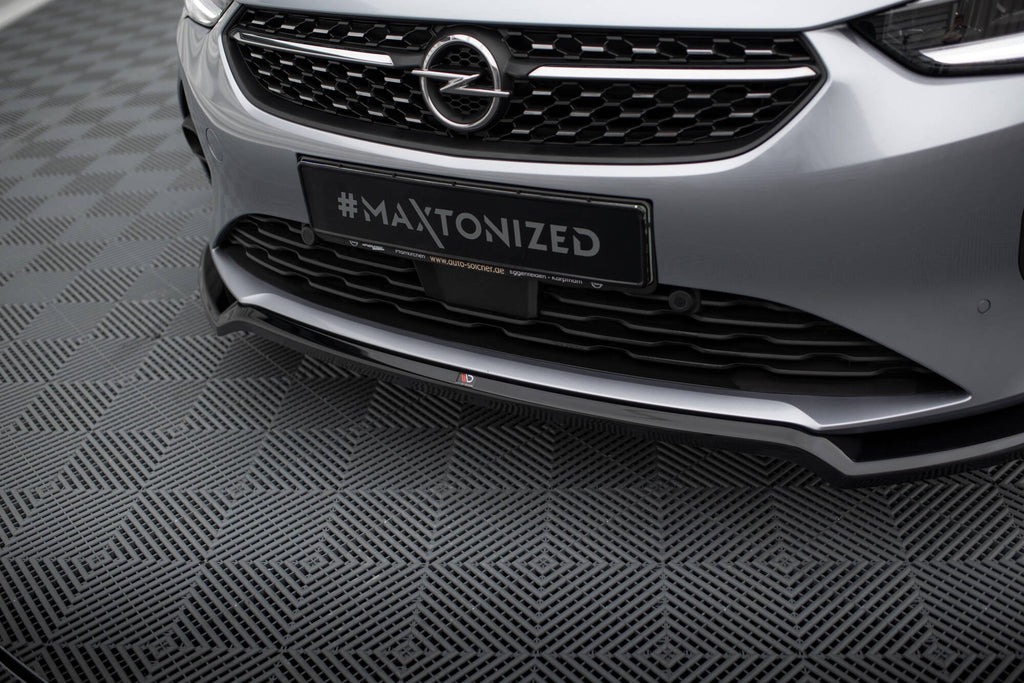Maxton Design Street+ Spoilerlippe Front Ansatz V.2 passend für Opel Corsa F ( Mk6) schwarz Hochglanz