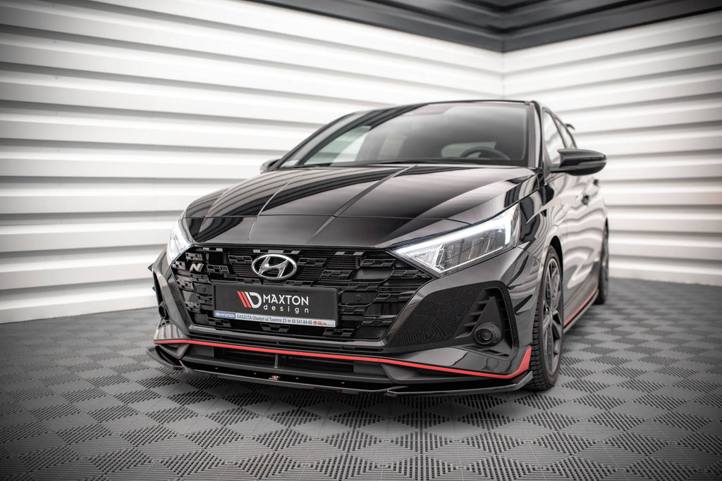 Maxton Design Street+ Spoilerlippe Front Ansatz V.3 passend für Hyundai I20 N Mk3 schwarz Hochglanz