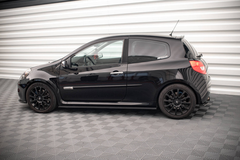 Maxton Design Heck Ansatz Flaps Diffusor passend für RENAULT CLIO III RS schwarz Hochglanz