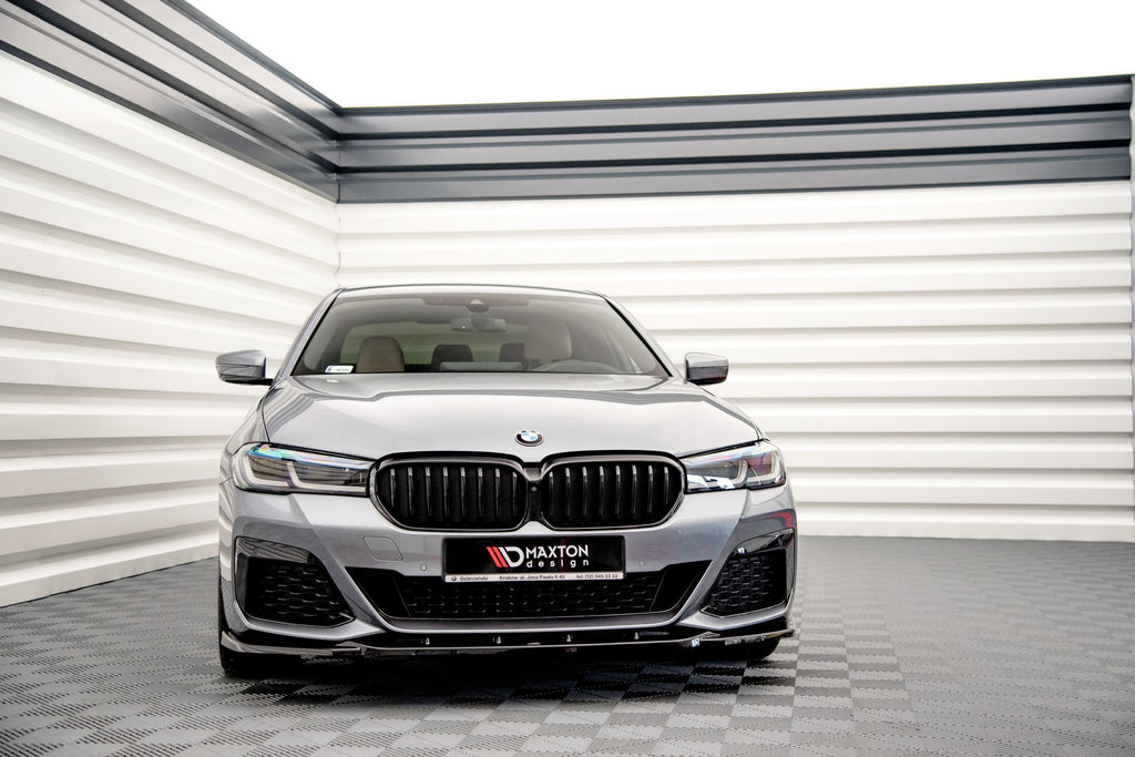 Maxton Design Street+ Spoilerlippe Front Ansatz V.2 passend für BMW 5er M-Paket / M550i / M550d Limousine / Touring G30 / G31 Facelift schwarz Hochglanz