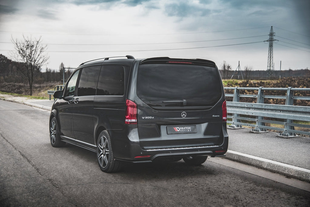 Maxton Design Heck Ansatz Flaps Diffusor V.2 passend für Mercedes-Benz V-Klasse AMG-Line W447 Facelift schwarz Hochglanz