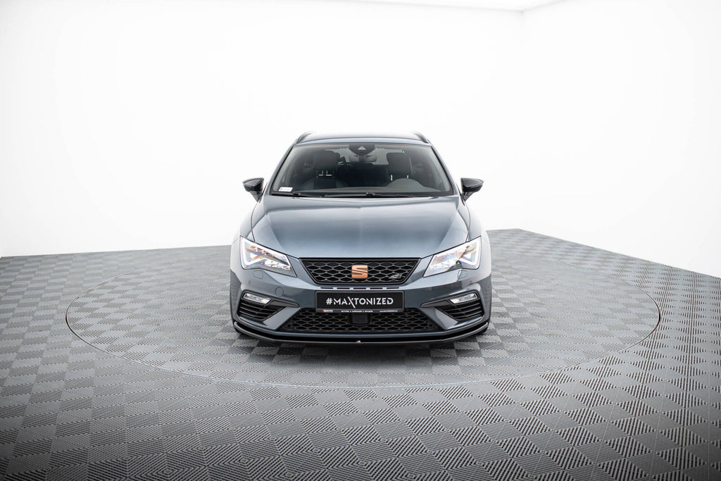 Maxton Design Street+ Spoilerlippe Front Ansatz V.1 passend für Seat Leon Cupra / FR Mk3 FL schwarz Hochglanz
