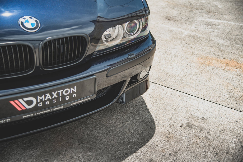 Maxton Design Street+ Spoilerlippe Front Ansatz passend für Seite BMW M5 / 5 M-Paket E39 schwarz Hochglanz