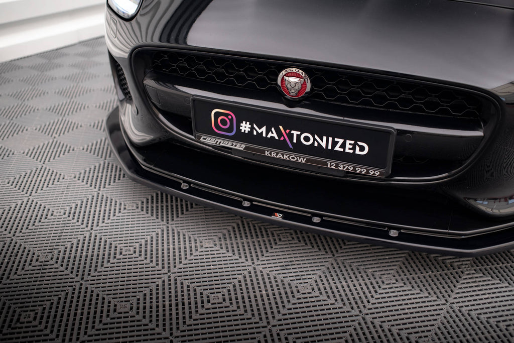 Maxton Design Street+ Spoilerlippe Front Ansatz V.1 passend für Jaguar F-Type X152 Facelift schwarz Hochglanz