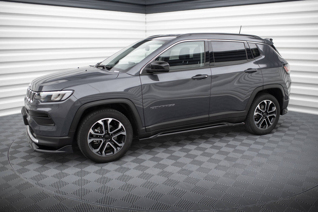 Maxton Design Street+ Seitenschweller Leisten passend für Jeep Compass Limited Mk2 Facelift schwarz Hochglanz
