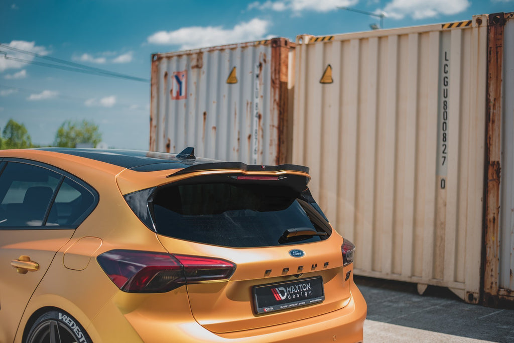 Maxton Design Spoiler CAP V.1 passend für Ford Focus Hatchback ST Mk4 schwarz Hochglanz