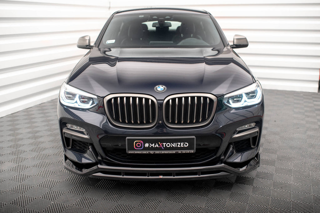 Maxton Design Street+ Spoilerlippe Front Ansatz V.2 passend für BMW X4 M-Paket G02 schwarz Hochglanz