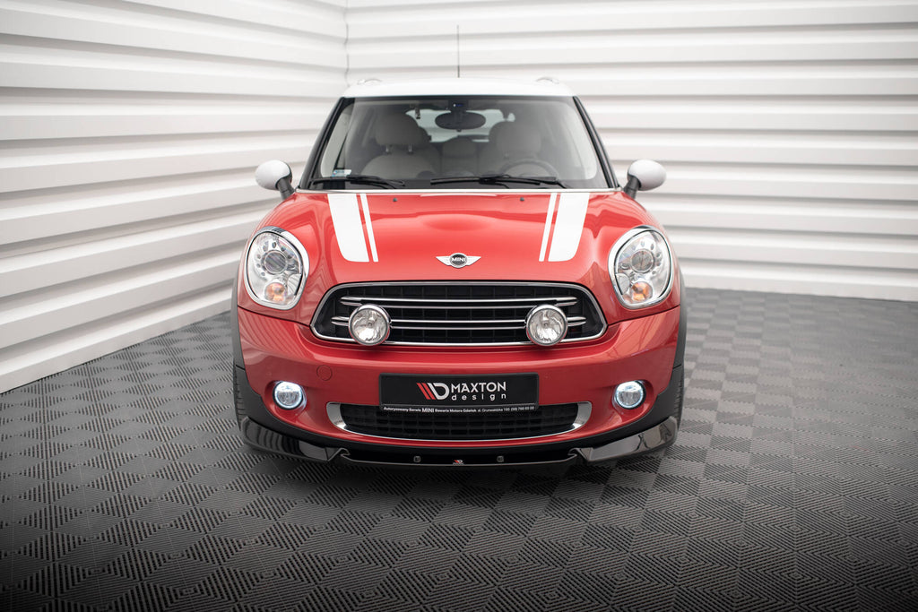 Maxton Design Street+ Spoilerlippe Front Ansatz passend für Mini Cooper Countryman R60 Facelift schwarz Hochglanz