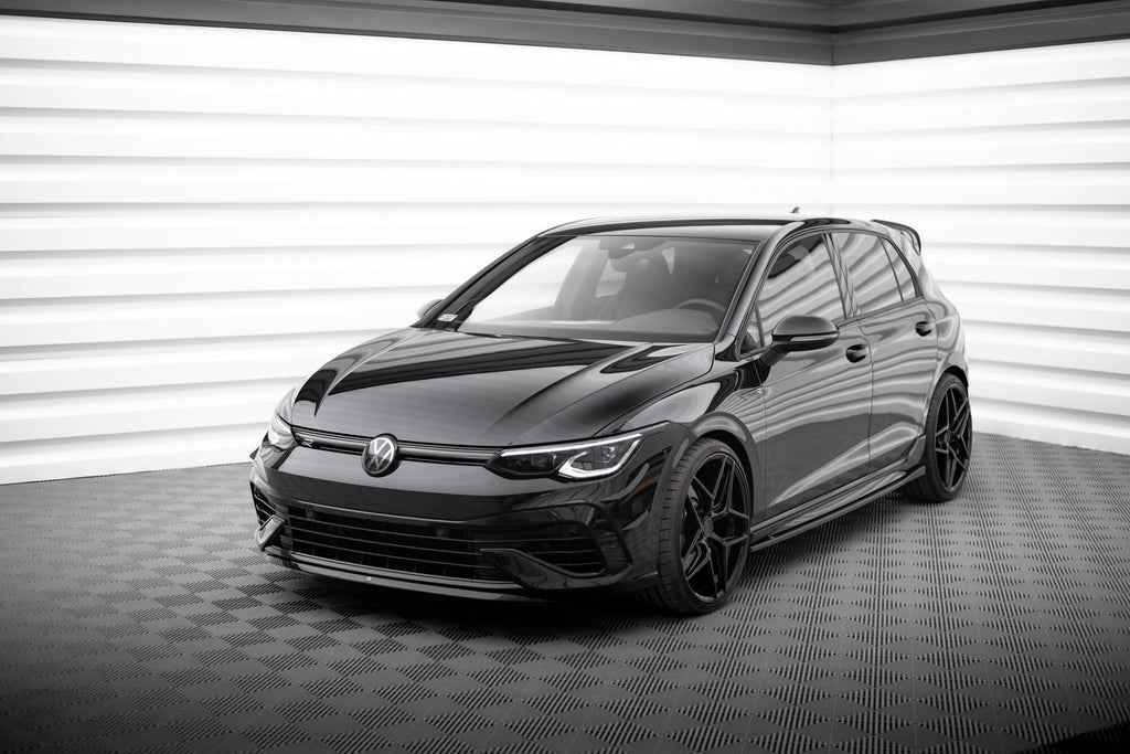 Maxton Design Street+ Spoilerlippe Front Ansatz V.7 passend für VW Golf R Hatchback / Variant Mk8 schwarz Hochglanz