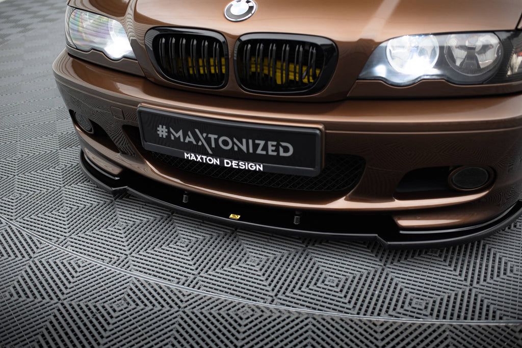 Maxton Design Street+ Spoilerlippe Front Ansatz V.1 passend für BMW 3er E46 M Paket COUPE schwarz Hochglanz