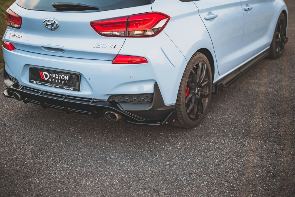 Maxton Design Heck Ansatz Flaps Diffusor V.7 + Flaps passend für Hyundai I30 N Mk3 Hatchback