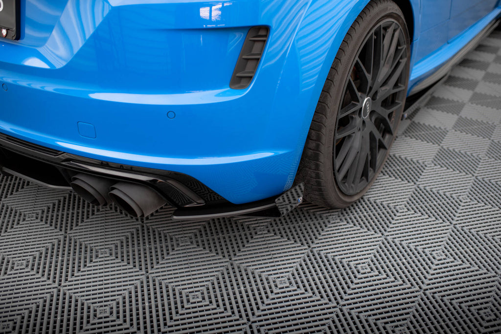 Maxton Design Street Pro Heck Ansatz Flaps Diffusor + Flaps passend für Audi TT S 8S Facelift schwarz Hochglanz