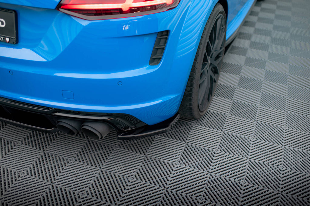 Maxton Design Heck Ansatz Flaps Diffusor passend für Audi TT S 8S Facelift schwarz Hochglanz