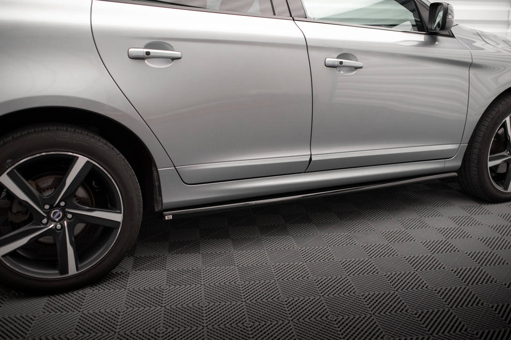 Maxton Design Street+ Seitenschweller Leisten passend für Volvo XC60 Mk1 Facelift schwarz Hochglanz