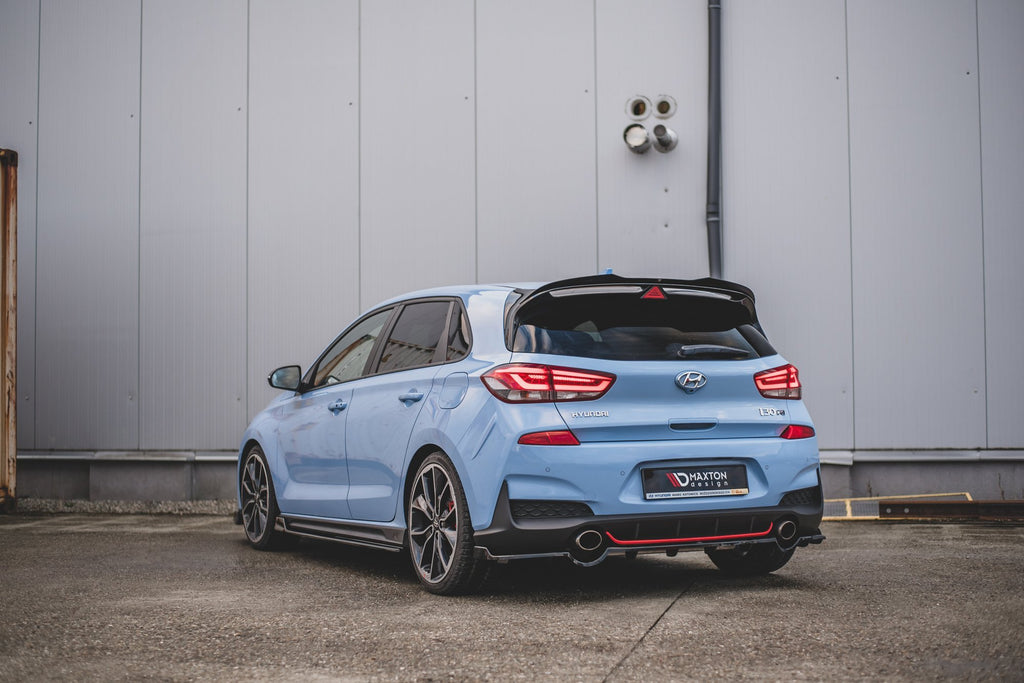 Maxton Design Street+ Mittlerer Diffusor RACE passend für Hyundai I30 N Mk3 Hatchback schwarz Hochglanz
