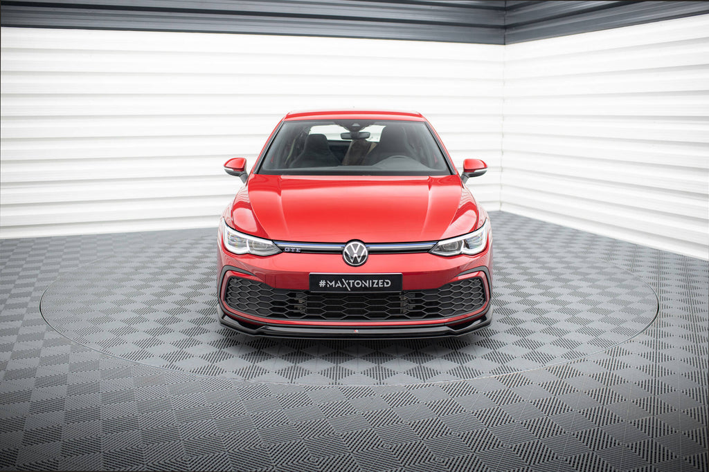 Maxton Design Street+ Spoilerlippe Front Ansatz V.6 passend für VW Golf GTI / GTE / GTD / R-Line Mk8 schwarz Hochglanz