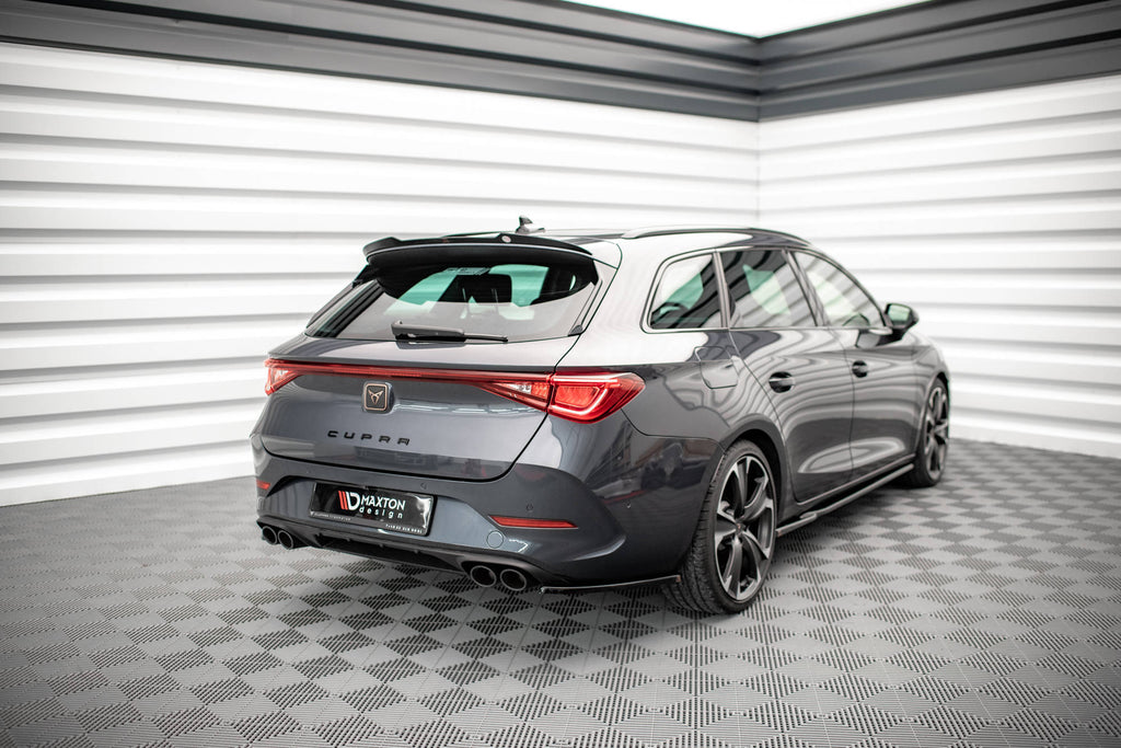 Maxton Design Heck Ansatz Flaps Diffusor V.1 passend für Cupra Leon ST Mk1 Facelift schwarz Hochglanz
