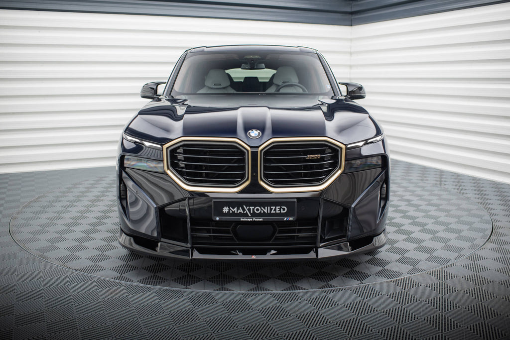 Maxton Design Street+ Spoilerlippe Front Ansatz V.2 passend für BMW XM G09 schwarz Hochglanz