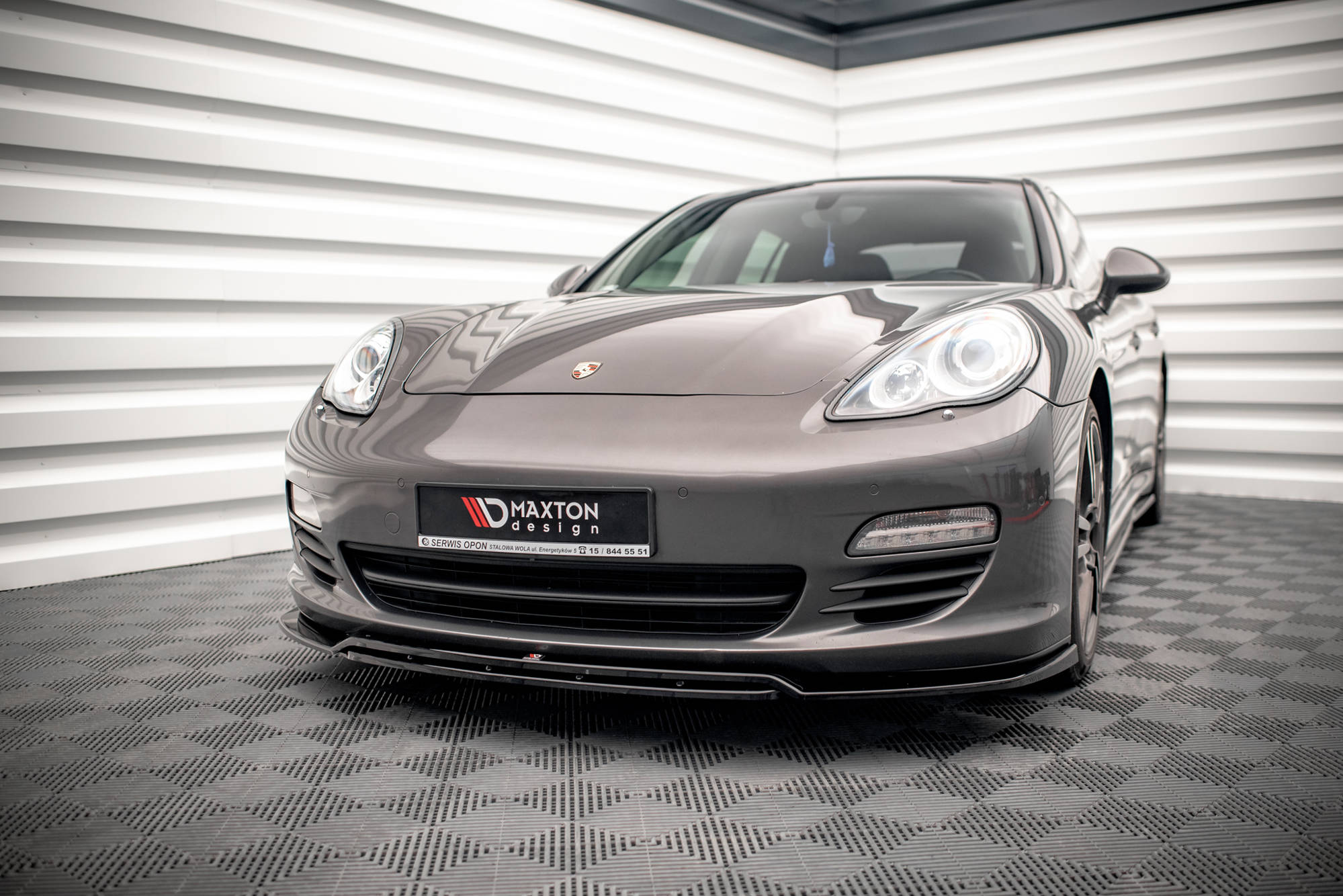 Maxton Design Street+ Spoilerlippe Front Ansatz V.1 passend für Porsche Panamera / Panamera Diesel 970 schwarz Hochglanz