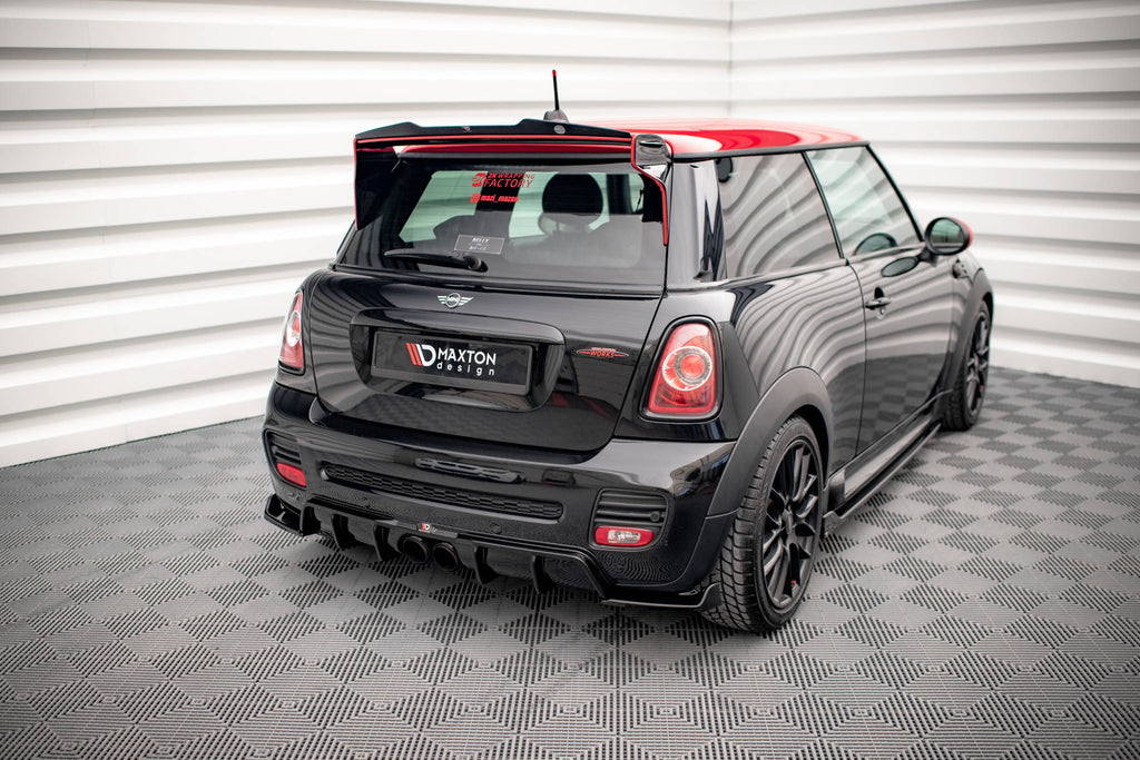 Maxton Design Heck Ansatz Flaps Diffusor V.3 passend für Mini Cooper John Cooper Works R56 schwarz Hochglanz