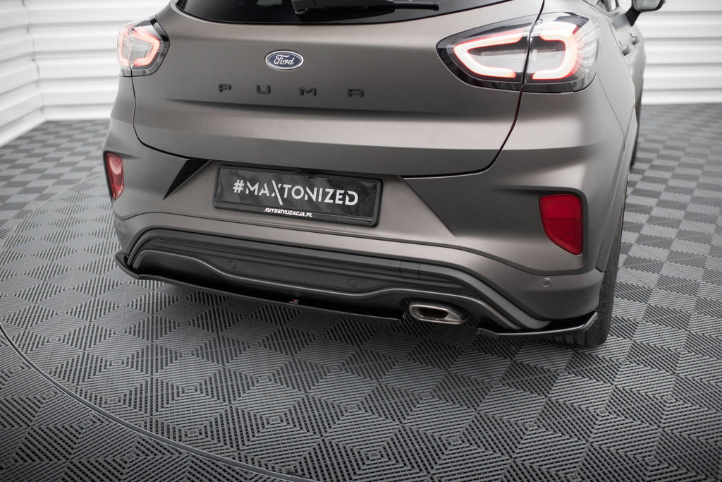 Maxton Design Heck Ansatz Flaps Diffusor passend für Ford Puma ST-Line Mk1 schwarz Hochglanz