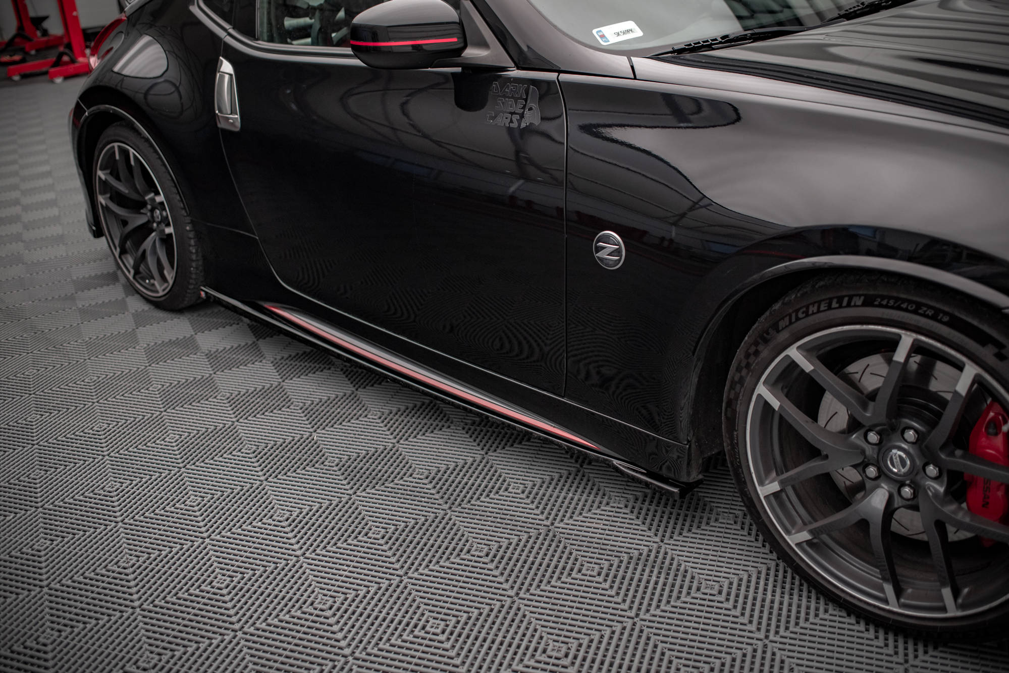 Maxton Design Street+ Seitenschweller Leisten passend für V.1 passend für Nissan 370Z Nismo Facelift schwarz Hochglanz