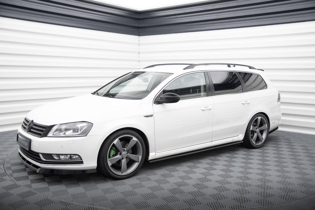 Maxton Design Street+ Seitenschweller Leisten passend für VW Passat B7 schwarz Hochglanz