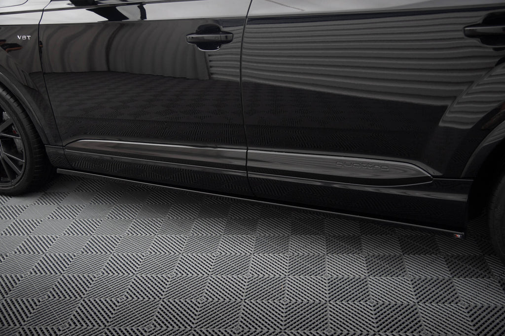 Maxton Design Street+ Seitenschweller Leisten V.2 passend für Audi SQ7 / Q7 S-Line Mk2 schwarz Hochglanz