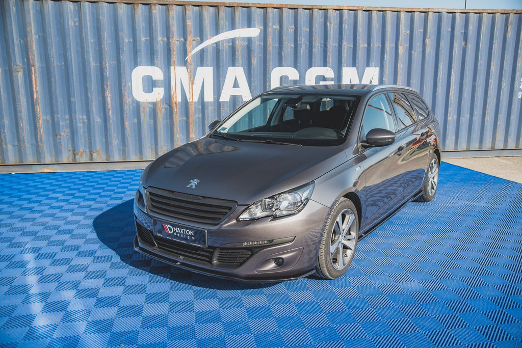 Maxton Design Street+ Spoilerlippe Front Ansatz V.1 passend für Peugeot 308 Mk2 schwarz Hochglanz