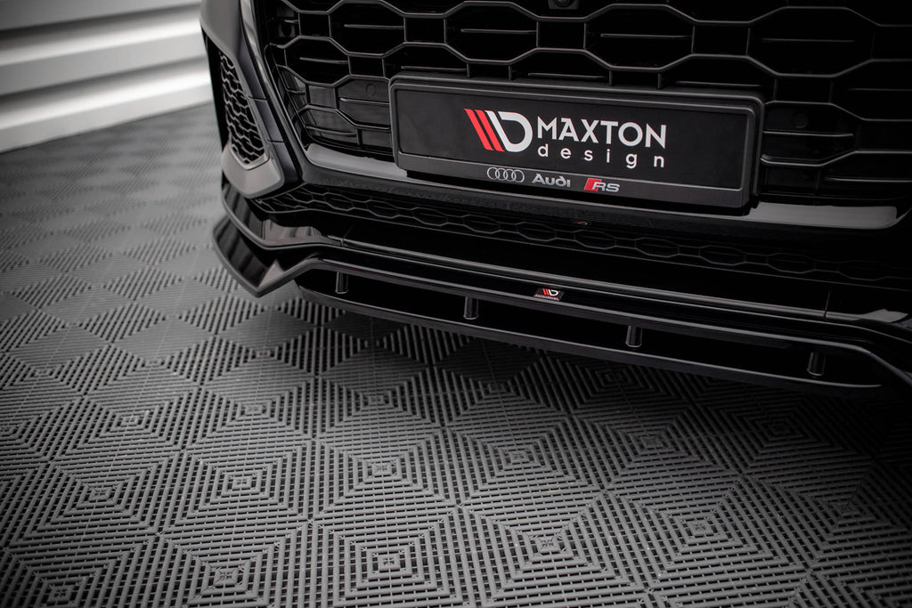 Maxton Design Street+ Spoilerlippe Front Ansatz V.3 passend für Audi RSQ8 Mk1 schwarz Hochglanz