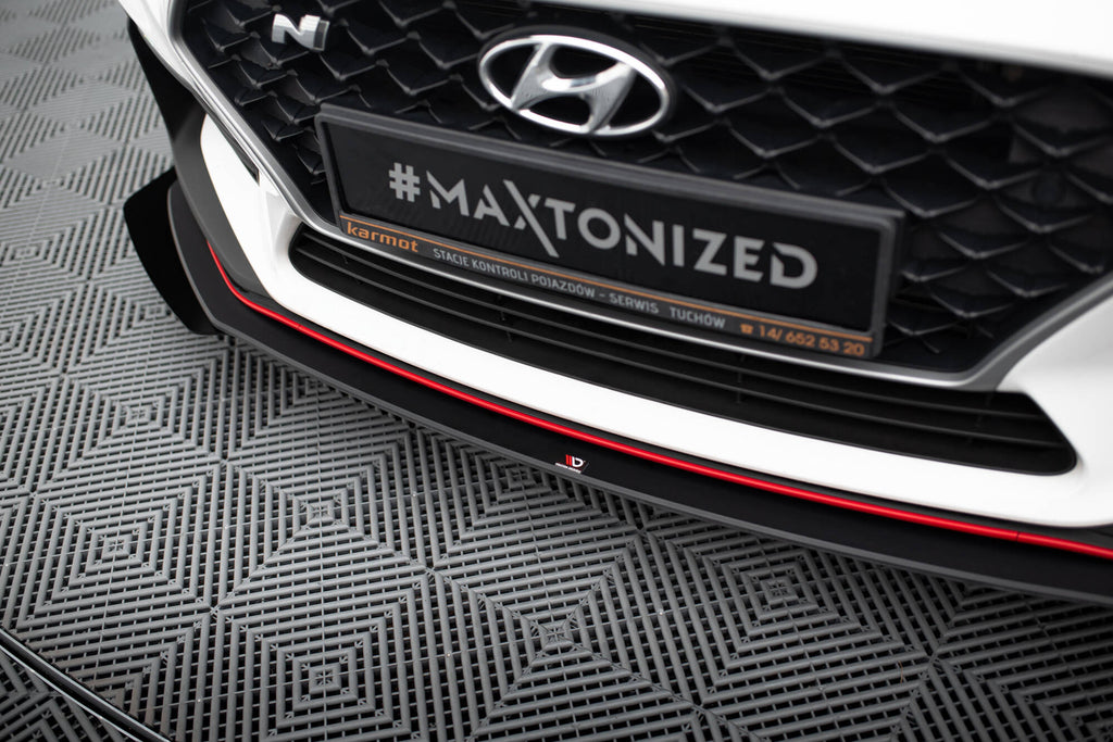 Maxton Design Street Pro Street+ Spoilerlippe Front Ansatz passend für + Flaps passend für Hyundai I30 N Mk3 Hatchback / Fastback schwarz Hochglanz