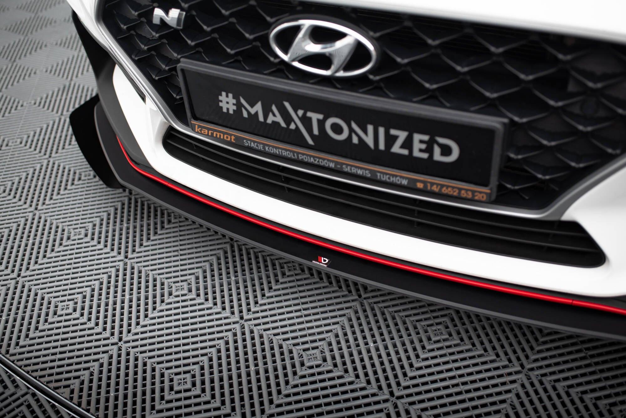 Maxton Design Street Pro Street+ Spoilerlippe Front Ansatz passend für + Flaps passend für Hyundai I30 N Mk3 Hatchback / Fastback schwarz Hochglanz