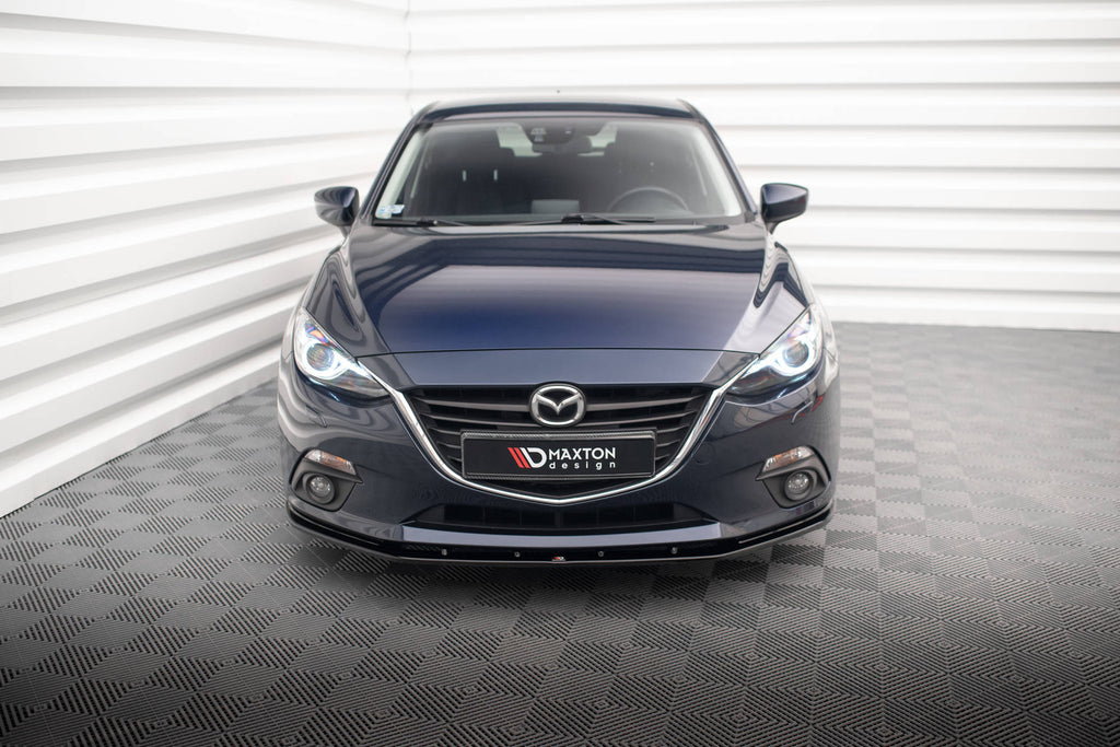 Maxton Design Street+ Spoilerlippe Front Ansatz passend für Mazda 3 Mk3 schwarz Hochglanz