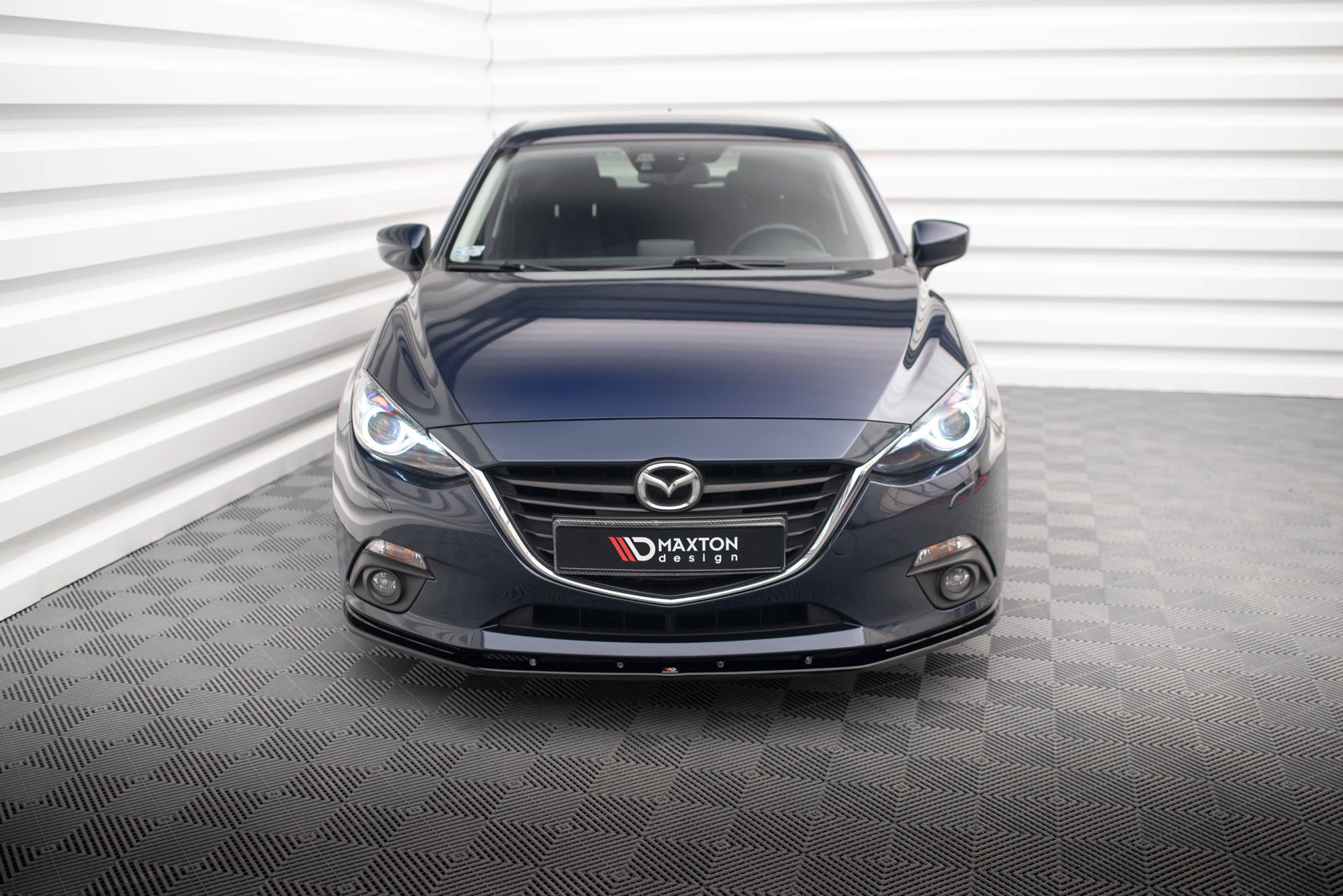 Maxton Design Street+ Spoilerlippe Front Ansatz passend für Mazda 3 Mk3 schwarz Hochglanz