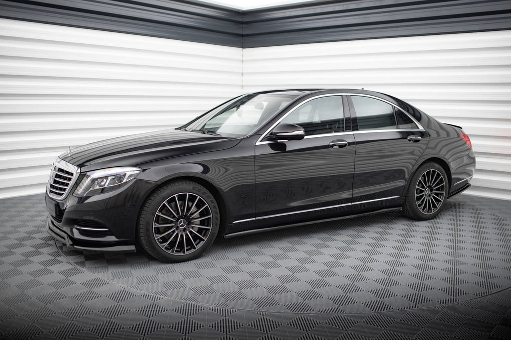 Maxton Design Street+ Seitenschweller Leisten passend für Mercedes-Benz S W222 schwarz Hochglanz