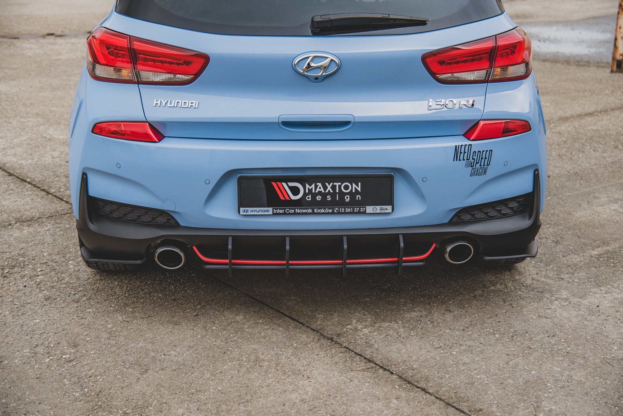 Maxton Design Robuste Racing Heckschürze V.2 passend für Hyundai I30 N Mk3 Hatchback