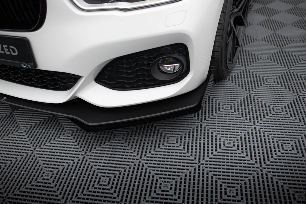 Maxton Design Street Pro Street+ Spoilerlippe Front Ansatz passend für V.3 + Flaps passend für BMW 1er F20 M-Paket Facelift / M140i schwarz Hochglanz